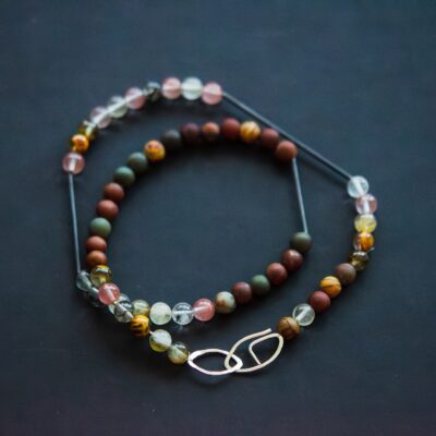 Jade picasso beads necklace