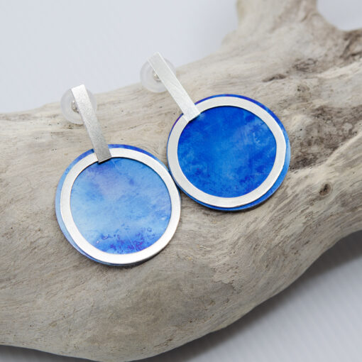 Blue earrings.  E89 Made to Order - Image 2