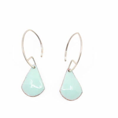 small turquoise enamelled earrings