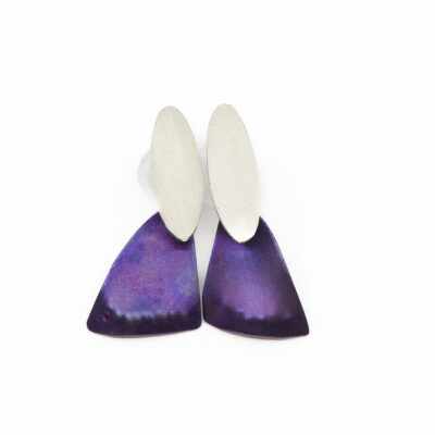 Dark purple triangular earring