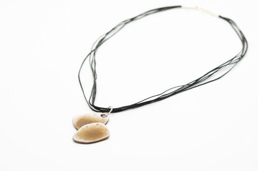 Enamel organic style necklace with silver tubes. N61 - Image 3