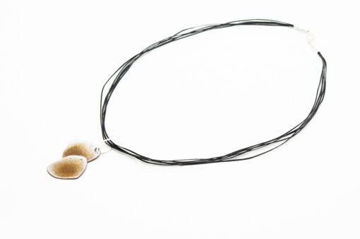 Enamel organic style necklace with silver tubes. N61 - Image 2