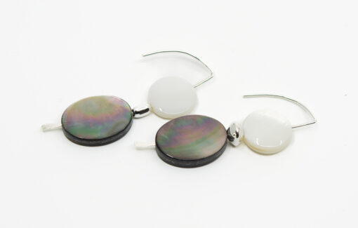 Nacre silver earrings E246 - Image 2