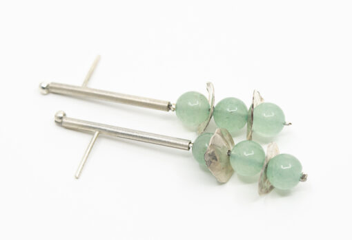 Silver Aventurine Earrings E226 - Image 4