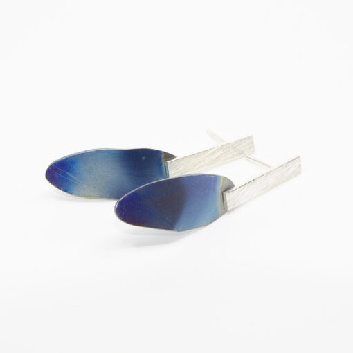 Blue titanium oval shape with silver rectangle. E236 - Image 2