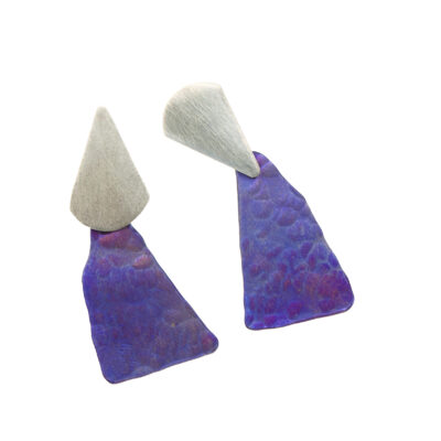 Upside down titanium earrings