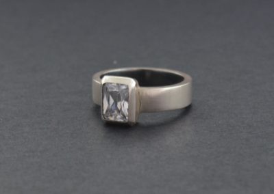 Zircon Silver engagement ring 1