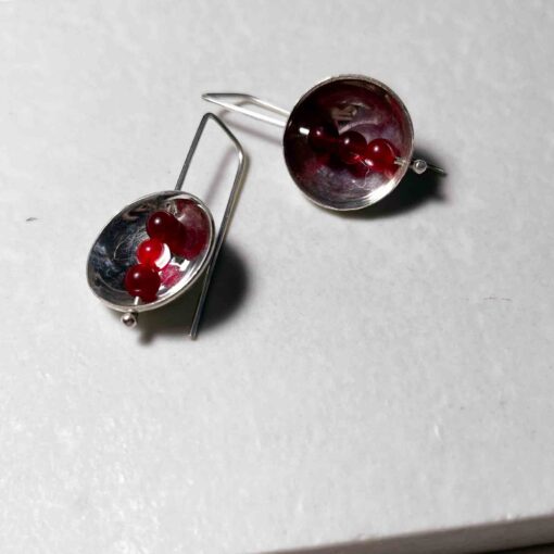 Red Jade Earrings E224 - Image 2