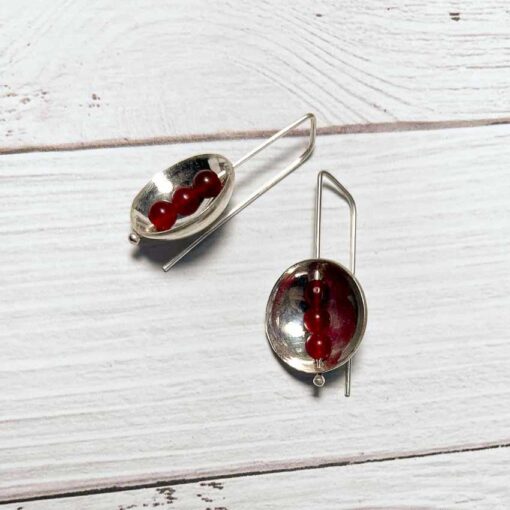 Red Jade Earrings E224