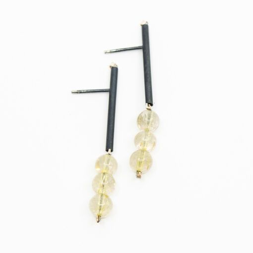 Rutilated quartz earrings E231