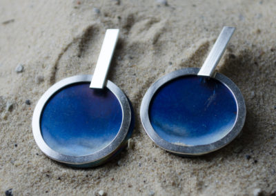 Blue earrings. Gorgeous Titanium dangle and drop earrings. Sterling silver. Unique jewelry. Contemporary jewelry. Handmade jewellery